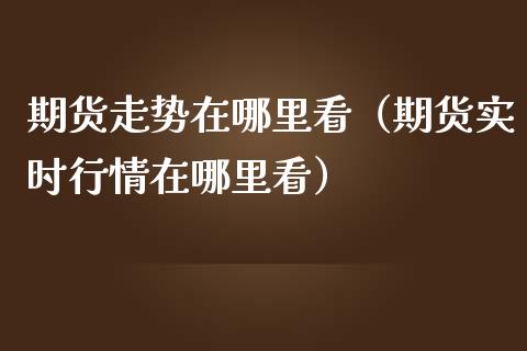 期货走势在哪里看（期货实时行情在哪里看）_https://www.cqckcrrc.com_纳指直播_第1张