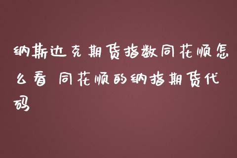 纳斯达克期货指数同花顺怎么看 同花顺的纳指期货代码_纳指直播_第1张_期货投资网 纳斯达克期货指数同花顺怎么看 同花顺的纳指期货代码_https://www.cqckcrrc.com_纳指直播_第1张
