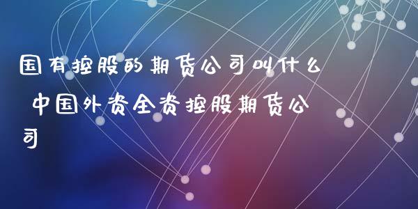 国有控股的期货公司叫什么 中国外资全资控股期货公司_https://www.cqckcrrc.com_纳指直播_第1张