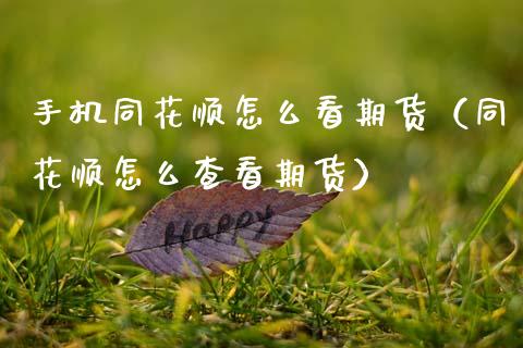 手机同花顺怎么看期货（同花顺怎么查看期货）_https://www.cqckcrrc.com_理财百科_第1张