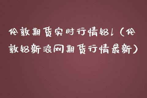伦敦期货实时行情铝l（伦敦铝新浪网期货行情最新）_https://www.cqckcrrc.com_财经要闻_第1张