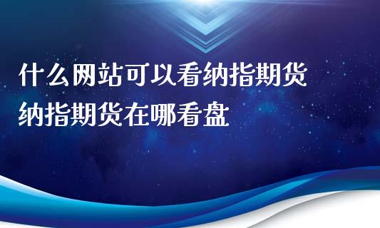 什么网站可以看纳指期货 纳指期货在哪看盘_https://www.cqckcrrc.com_纳指直播_第1张