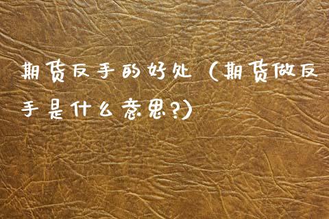 期货反手的好处（期货做反手是什么意思?）_https://www.cqckcrrc.com_期货开户_第1张