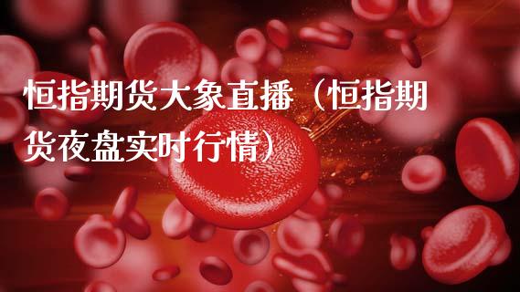 恒指期货大象直播（恒指期货夜盘实时行情）_https://www.cqckcrrc.com_恒生指数_第1张