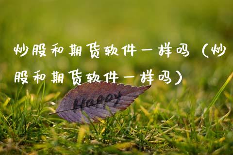 炒股和期货软件一样吗(炒股和期货软件一样吗)_理财百科_第1张_期货投资网 炒股和期货软件一样吗(炒股和期货软件一样吗)_https://www.cqckcrrc.com_理财百科_第1张