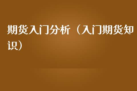 期货入门分析（入门期货知识）_https://www.cqckcrrc.com_期货交易所_第1张