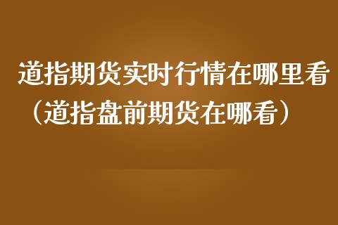 道指期货实时行情在哪里看（道指盘前期货在哪看）_https://www.cqckcrrc.com_道指直播_第1张