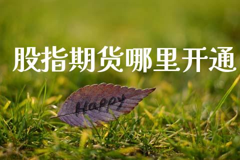 股指期货哪里开通_https://www.cqckcrrc.com_黄金期货_第1张