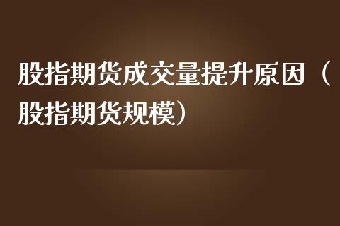股指期货成交量提升原因(股指期货规模)_基金理财_第1张_期货投资网 股指期货成交量提升原因(股指期货规模)_https://www.cqckcrrc.com_基金理财_第1张