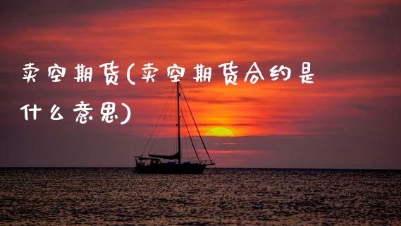 卖空期货(卖空期货合约是什么意思)_https://www.cqckcrrc.com_国际期货_第1张