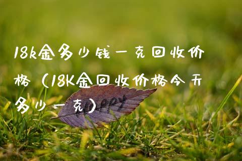 18k金多少钱一克回收价格（18K金回收价格今天多少一克）_https://www.cqckcrrc.com_原油期货_第1张