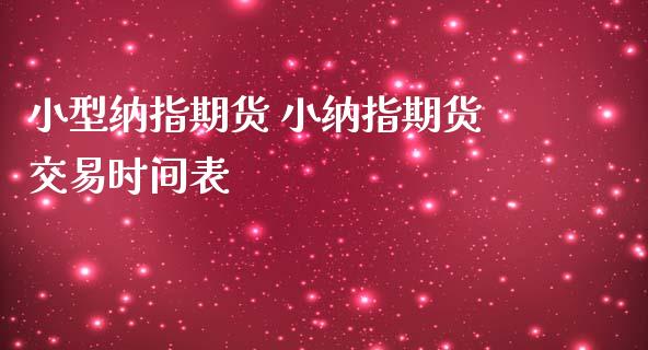 小型纳指期货 小纳指期货交易时间表_https://www.cqckcrrc.com_纳指直播_第1张