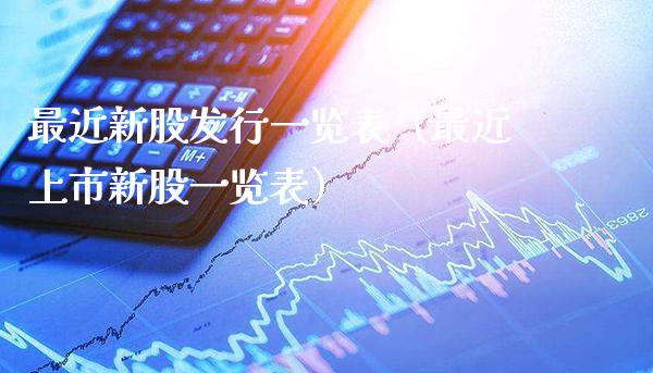 最近新股发行一览表（最近上市新股一览表）_https://www.cqckcrrc.com_黄金期货_第1张