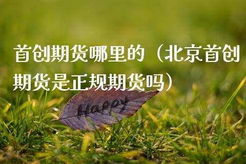 首创期货哪里的（北京首创期货是正规期货吗）_https://www.cqckcrrc.com_期货品种_第1张