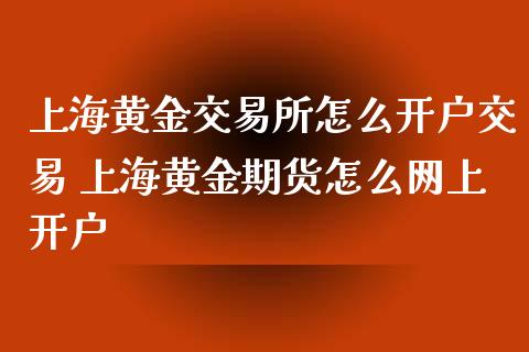 上海黄金交易所怎么开户交易 上海黄金期货怎么网上开户_https://www.cqckcrrc.com_黄金期货_第1张