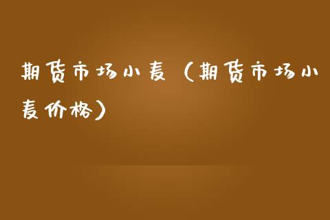 期货市场小麦（期货市场小麦价格）_https://www.cqckcrrc.com_道指直播_第1张