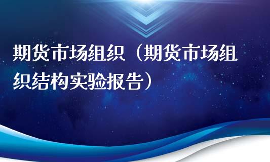 期货市场组织（期货市场组织结构实验报告）_https://www.cqckcrrc.com_原油期货_第1张