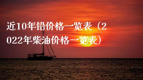 近10年铅价格一览表（2022年柴油价格一览表）_https://www.cqckcrrc.com_恒生指数_第1张