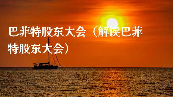 巴菲特股东大会（解读巴菲特股东大会）_https://www.cqckcrrc.com_恒生指数_第1张
