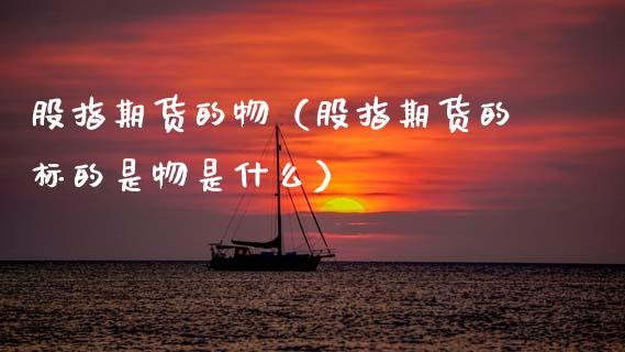 股指期货的物（股指期货的标的是物是什么）_https://www.cqckcrrc.com_期货理财_第1张
