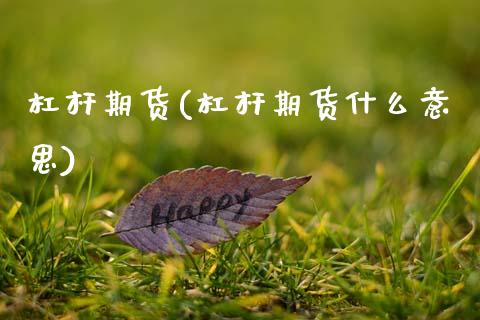 杠杆期货(杠杆期货什么意思)_财经直播室_第1张_期货投资网 杠杆期货(杠杆期货什么意思)_https://www.cqckcrrc.com_财经直播室_第1张