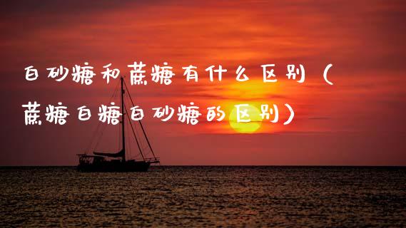 白砂糖和蔗糖有什么区别（蔗糖白糖白砂糖的区别）_https://www.cqckcrrc.com_道指直播_第1张