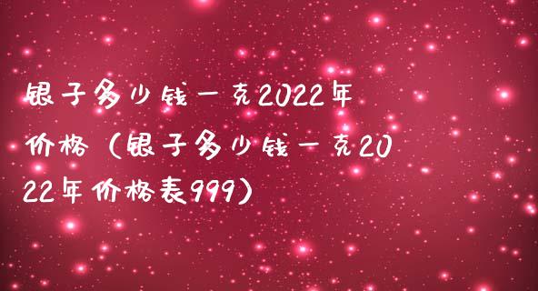 银子多少钱一克2022年价格(银子多少钱一克2022年价格表999)_恒生指数_第1张_期货投资网 银子多少钱一克2022年价格(银子多少钱一克2022年价格表999)_https://www.cqckcrrc.com_恒生指数_第1张