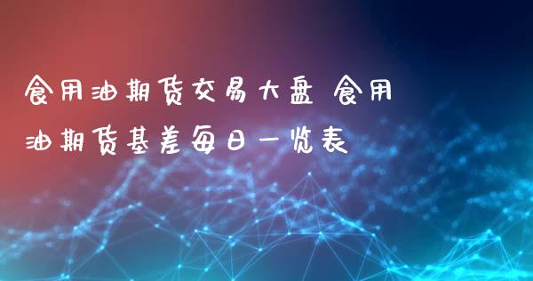 食用油期货交易大盘 食用油期货基差每日一览表_https://www.cqckcrrc.com_恒生指数_第1张