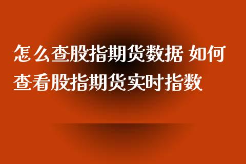 怎么查股指期货数据 如何查看股指期货实时指数_黄金期货_第1张_期货投资网 怎么查股指期货数据 如何查看股指期货实时指数_https://www.cqckcrrc.com_黄金期货_第1张