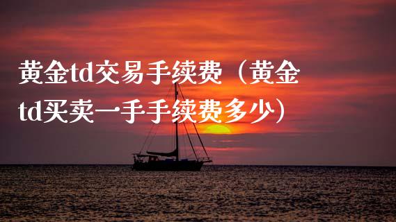 黄金td交易手续费（黄金td买卖一手手续费多少）_https://www.cqckcrrc.com_黄金期货_第1张