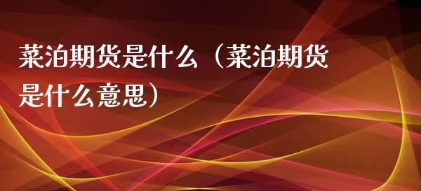 菜泊期货是什么(菜泊期货是什么意思)_财经要闻_第1张_期货投资网 菜泊期货是什么(菜泊期货是什么意思)_https://www.cqckcrrc.com_财经要闻_第1张