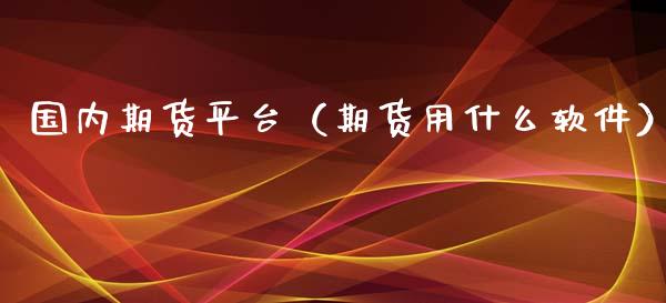 国内期货平台（期货用什么软件）_https://www.cqckcrrc.com_纳指直播_第1张