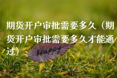 期货开户审批需要多久(期货开户审批需要多久才能通过)_内盘期货_第1张_期货投资网 期货开户审批需要多久(期货开户审批需要多久才能通过)_https://www.cqckcrrc.com_内盘期货_第1张