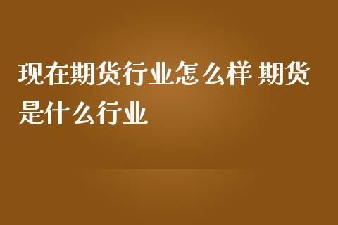 现在期货行业怎么样 期货是什么行业_https://www.cqckcrrc.com_恒生指数_第1张