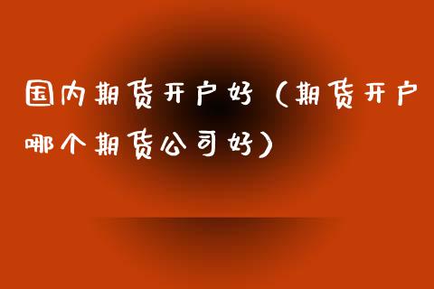 国内期货开户好（期货开户哪个期货公司好）_https://www.cqckcrrc.com_理财百科_第1张