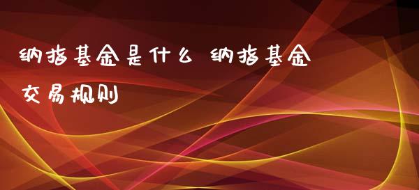 纳指基金是什么 纳指基金交易规则_https://www.cqckcrrc.com_纳指直播_第1张