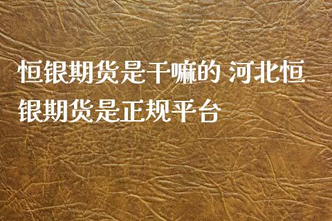 恒银期货是干嘛的 河北恒银期货是正规平台_恒生指数_第1张_期货投资网 恒银期货是干嘛的 河北恒银期货是正规平台_https://www.cqckcrrc.com_恒生指数_第1张