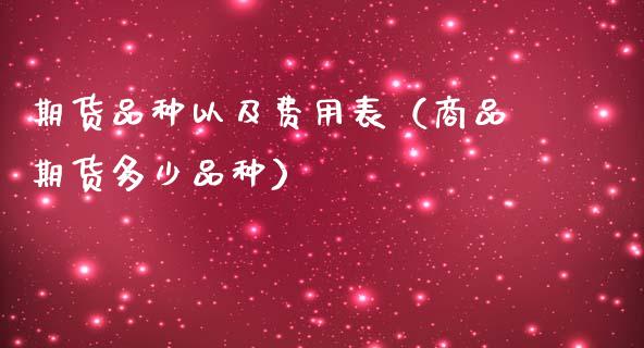 期货品种以及费用表（商品期货多少品种）_https://www.cqckcrrc.com_黄金期货_第1张