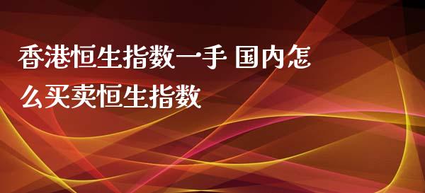 香港恒生指数一手 国内怎么买卖恒生指数_https://www.cqckcrrc.com_原油期货_第1张